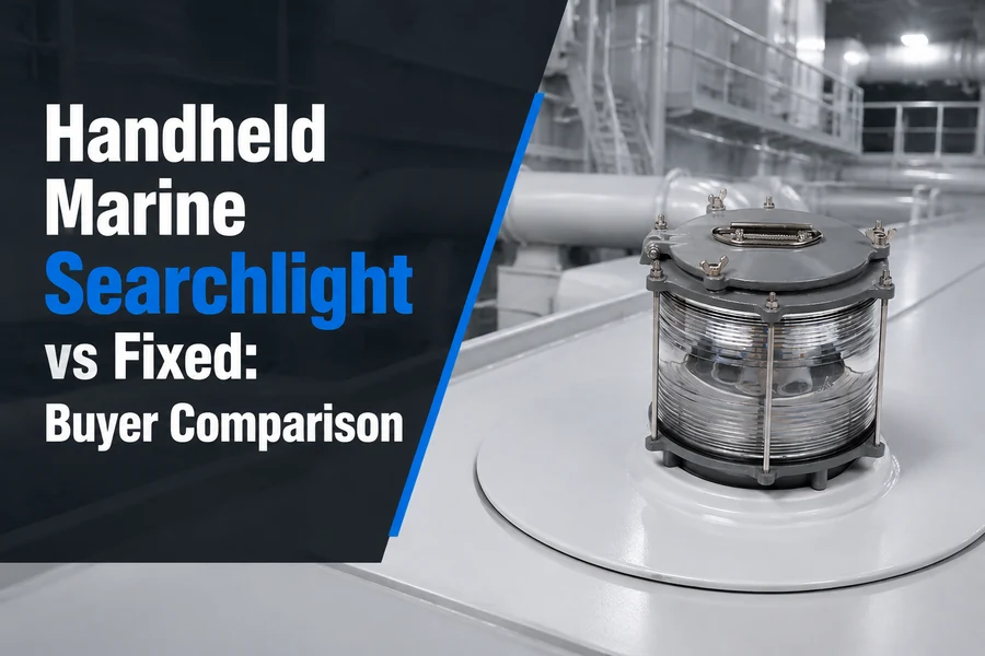 handheld marine searchlight vs fixed promotional poster for Handheld Marine Searchlight vs Fixed: Buyer Comparison